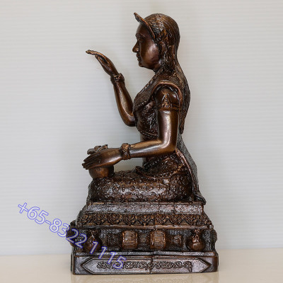 招财女神金身,佛历2559,Wat BangPhra,3英寸腿,高 23cm