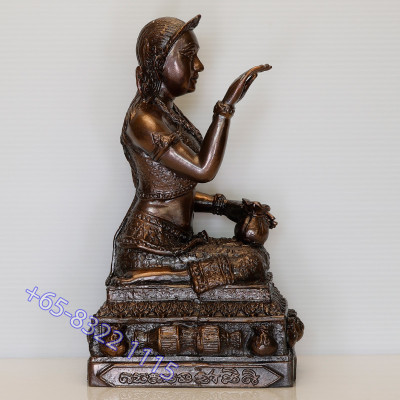 招财女神金身,佛历2559,Wat BangPhra,3英寸腿,高 23cm