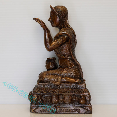 招财女神金身,Wat BangPhra,佛历2559,高度23cm,3英寸腿