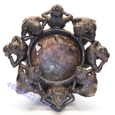 S/n:28, 8 Phra Rahu Incense Burner Wat KhoHong 2562, ID 11.5 cm