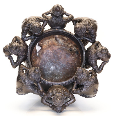 S/n:28, 8 Phra Rahu Incense Burner Wat KhoHong 2562, ID 11.5cm