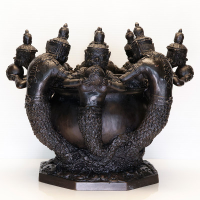 S/n:28, 8 Phra Rahu Incense Burner Wat KhoHong 2562, ID 11.5cm
