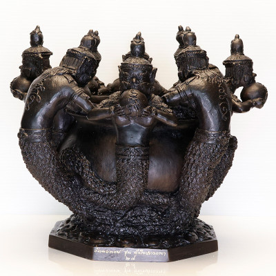 S/n:28, 8 Phra Rahu Incense Burner Wat KhoHong 2562, ID 11.5cm