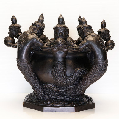 铜编号:28 啦唬香炉Wat KhoHong佛历2562,只做100多个,香炉口11.5cm