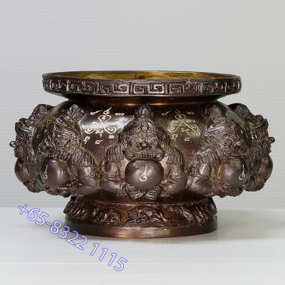 9 Famous Monks Chanted LP Nu-Inn 2557 Phra Rahu Joss Stick Burner, Height 10cm (M)
