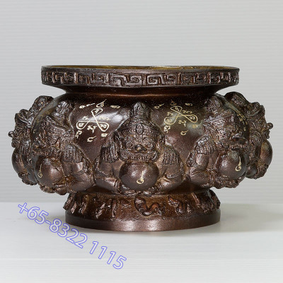 9 Famous Monks Chanted LP Nu-Inn 2557 Phra Rahu Joss Stick Burner, Height 10cm (M)