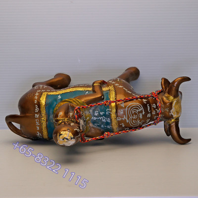 S/n:603 LP Yam 2551 KuManThong Ride Cow Statue Wat Sam Ngam