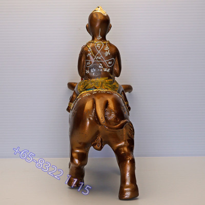 S/n:603 LP Yam 2551 KuManThong Ride Cow Statue Wat Sam Ngam