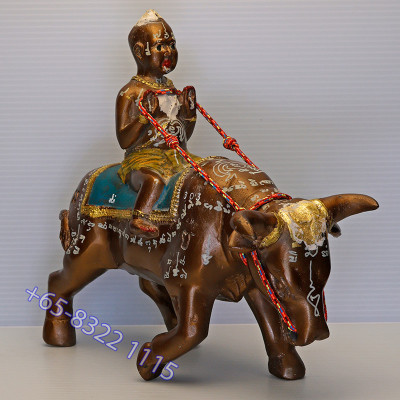 S/n:603 LP Yam 2551 KuManThong Ride Cow Statue Wat Sam Ngam