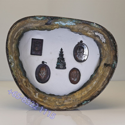 Made 599 S/n:216, LP ThongDam 9 Face Millionaire Buddha 2565 Wat Tham TaPian Thong, 5 inches Lap