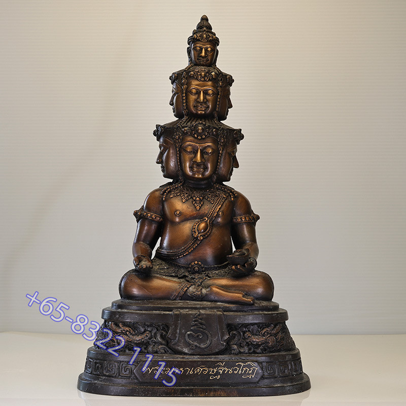 LP ThongDam 9 Face Buddha Statue 31cm B.E.2565 S/n:216 Made 599pcs