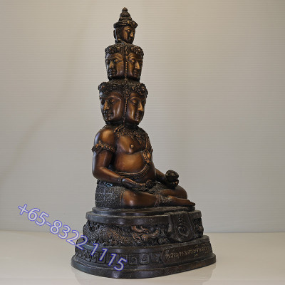 LP ThongDam 9 Face Buddha Statue 31cm B.E.2565 S/n:216 Made 599pcs
