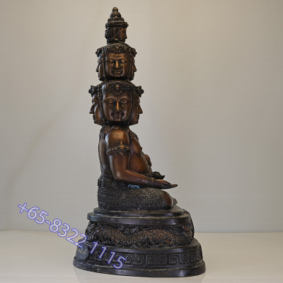 LP ThongDam 9 Face Buddha Statue 31cm B.E.2565 S/n:216 Made 599pcs