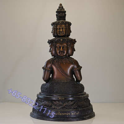 LP ThongDam 9 Face Buddha Statue 31cm B.E.2565 S/n:216 Made 599pcs