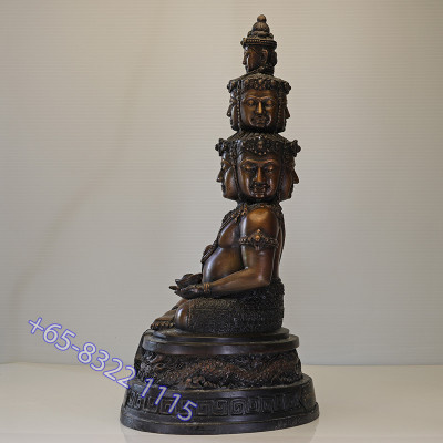 LP ThongDam 9 Face Buddha Statue 31cm B.E.2565 S/n:216 Made 599pcs
