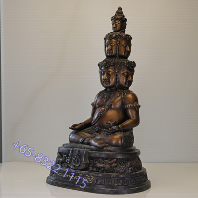 LP ThongDam 9 Face Buddha Statue 31cm B.E.2565 S/n:216 Made 599pcs