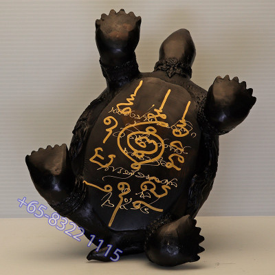 Late LP Liew, Wealthy Tortoise 5 Inches Base Statue 2556 Wat RaiTangThong