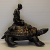 Late LP Liew, Wealthy Tortoise 5 Inches Base Statue 2556 Wat RaiTangThong