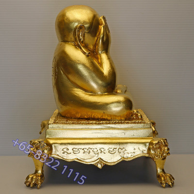 LP Koon 2556 Phra Pidta Gold Pasted Statue 22cm S/n:49 Made 100
