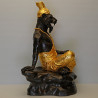 S/n:728 LP Nien 2555 Tiger Head Phra Lersi Gold Pasted Statue