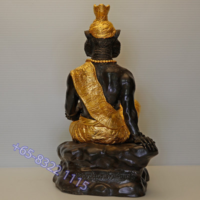 S/n:728 LP Nien 2555 Tiger Head Phra Lersi Gold Pasted Statue