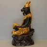 S/n:728 LP Nien 2555 Tiger Head Phra Lersi Gold Pasted Statue