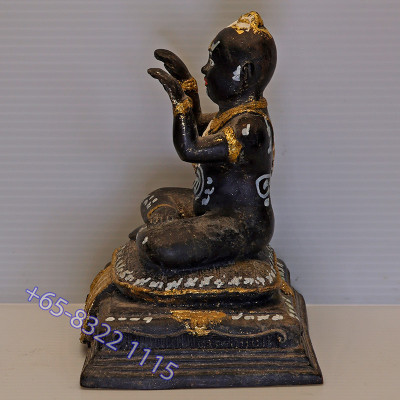 龙莆炎佛历2552,古曼童金身13.5cm,手写护身符Wat Sam Ngam靈童佛寺