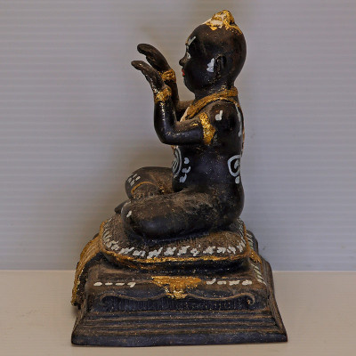 LP Yam 2552 KuManThong Statue 13.5cm, Handwritten Talisman, Wat Sam Ngam