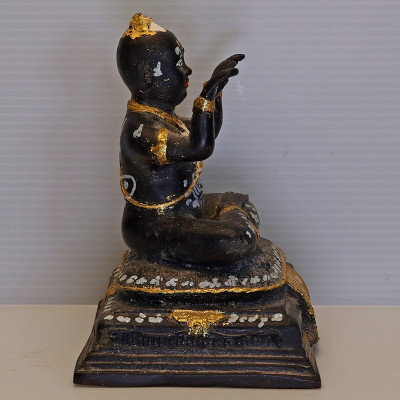 LP Yam 2552 KuManThong Statue 13.5cm, Handwritten Talisman, Wat Sam Ngam