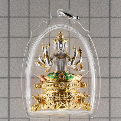 LP Noppawan Wat Senanimit 佛历2568，四面佛 镀金3.9cm