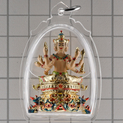 LP Noppawan Wat Senanimit 佛历2568，四面佛 镀金3.9cm