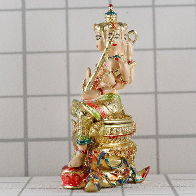 LP Noppawan Wat Senanimit 佛历2568，四面佛 镀金3.9cm