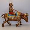 S/n:989 LP Yam 2551 KuManThong Ride Cow Statue 19cm Wat Sam Ngam
