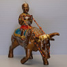 S/n:989 LP Yam 2551 KuManThong Ride Cow Statue 19cm Wat Sam Ngam