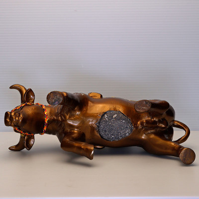 S/n:989 LP Yam 2551 KuManThong Ride Cow Statue 19cm Wat Sam Ngam