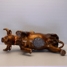 S/n:989 LP Yam 2551 KuManThong Ride Cow Statue 19cm Wat Sam Ngam
