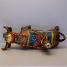 S/n:989 LP Yam 2551 KuManThong Ride Cow Statue 19cm Wat Sam Ngam