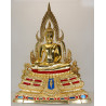 S/n:580 Phra Buddha ChinNaRat 5 Inches Lap Statue, Wat Yai 2568 Gold Leaf Pasted