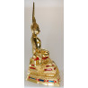S/n:580 Phra Buddha ChinNaRat 5 Inches Lap Statue, Wat Yai 2568 Gold Leaf Pasted