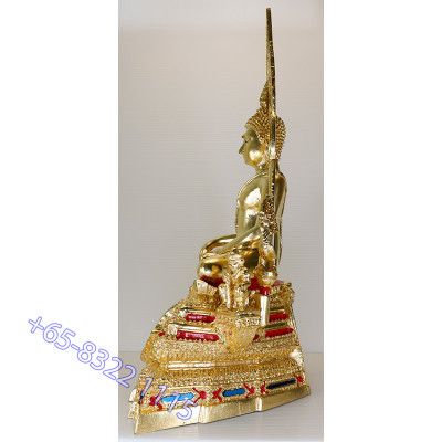 S/n:580 Phra Buddha ChinNaRat 5 Inches Lap Statue, Wat Yai 2568 Gold Leaf Pasted