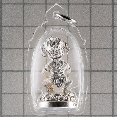 KB KhamFan 2562 Sihuhata Silver Plated 3.1cm, Takrut 四耳五眼