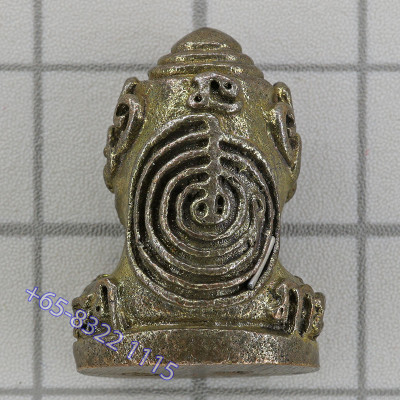龙婆同与九位著名僧侣加持 佛历2553 帕比打，铜 2.1cm