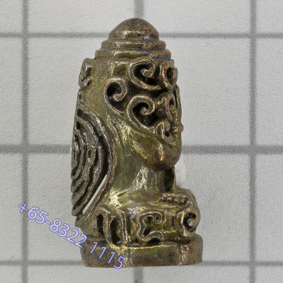 龙婆同与九位著名僧侣加持 佛历2553 帕比打，铜 2.1cm