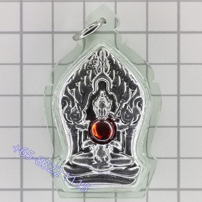 LP Yai 2563 Phra KhunPaen Red Naga Eye Silver Leklai 4.3cm