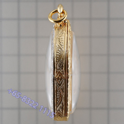LP Namfon Wat Phailom 佛历2552 帕坤平 银质4cm，意大利镀金外壳