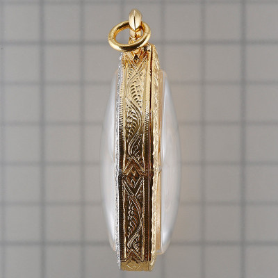 LP Namfon Wat Phailom 2552 Phra KhunPaen Silver 4cm, Italy Gold Casing