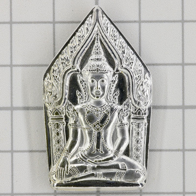 LP Namfon Wat Phailom 2552 Phra KhunPaen Silver 4cm, Italy Gold Casing