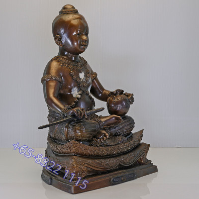 Made 500 S/n:129 LP Hong 2554 Thep Kuman Statue 25cm Money Bag & Sword Version