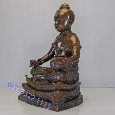 Made 500 S/n:129 LP Hong 2554 Thep Kuman Statue 25cm Money Bag & Sword Version