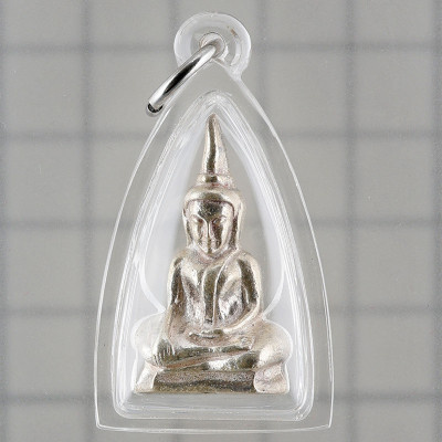 21 Famous Monks Blessed Thai Princess Batch 2536 Phra Kring Tha KraDan Silver 3cm